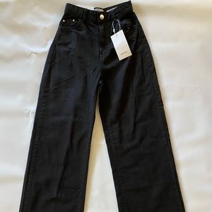 Brand New Bershka Wide Leg Black Denim Pants